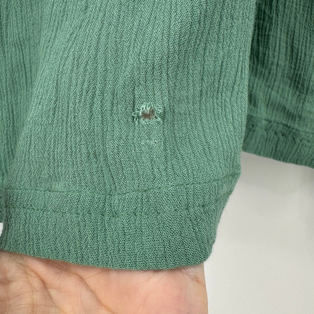 Free People Beach Comber Dress Medium Green Embroidered Boho Peasant Cottage - Picture 10 of 12